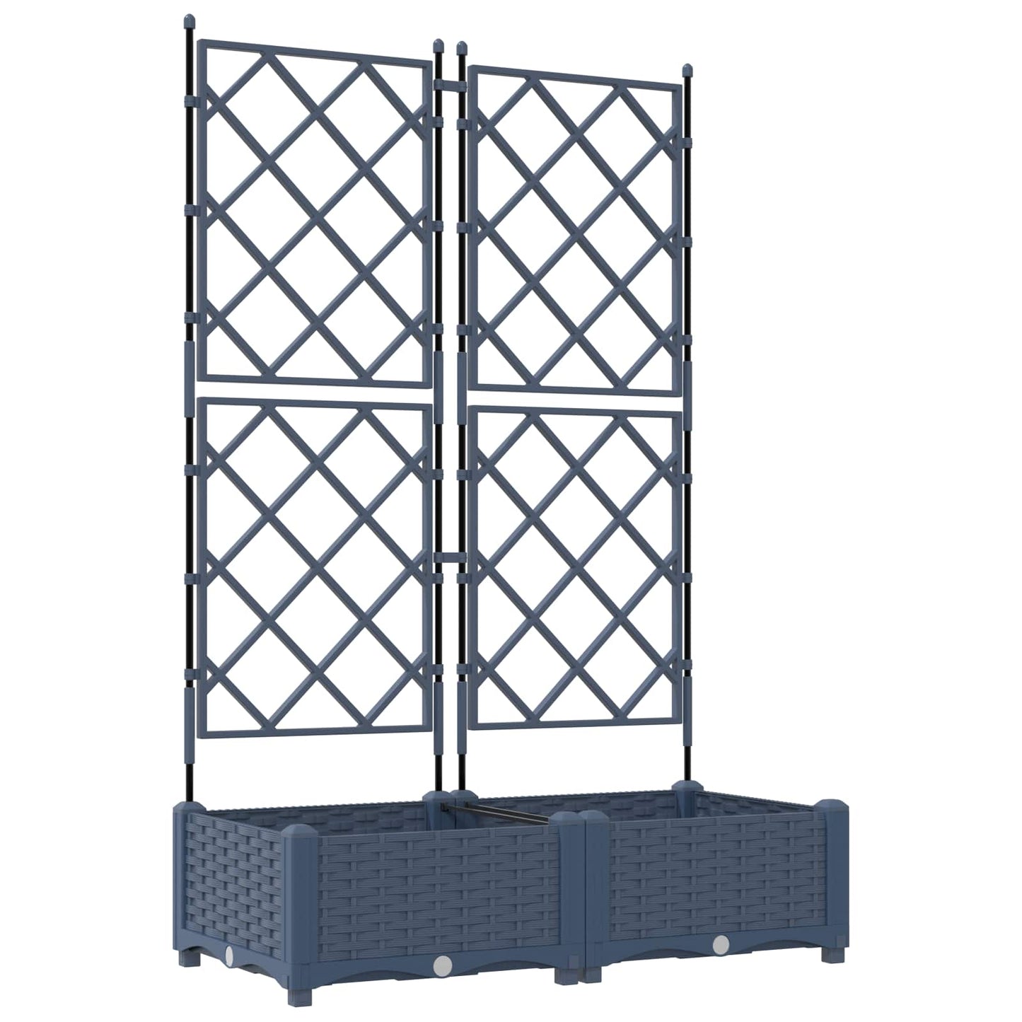 Vidaxxl pot de fleur de jardin 2 pcs gris 80 x 40 x 125,5 cm acier