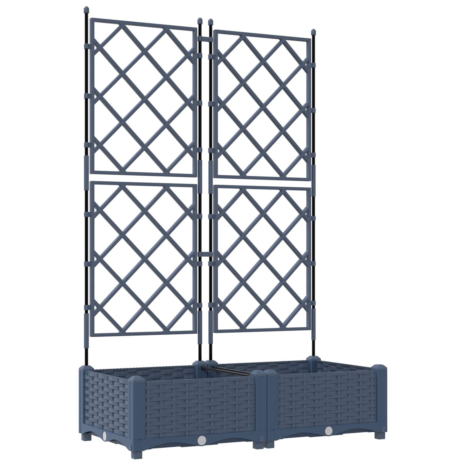 Vidaxxl pot de fleur de jardin 2 pcs gris 80 x 40 x 125,5 cm acier