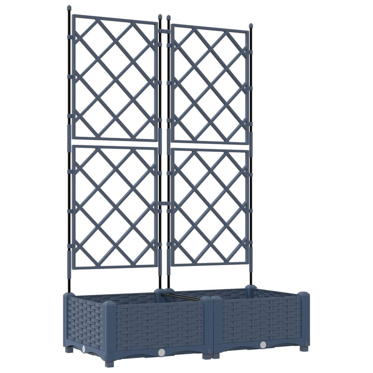 Vidaxxl pot de fleur de jardin 2 pcs gris 80 x 40 x 125,5 cm acier
