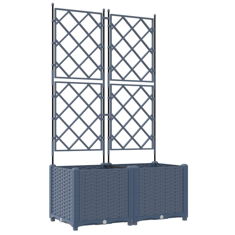 Vidaxxl pot de fleur de jardin 2 pcs gris 80 x 40 x 143 cm acier