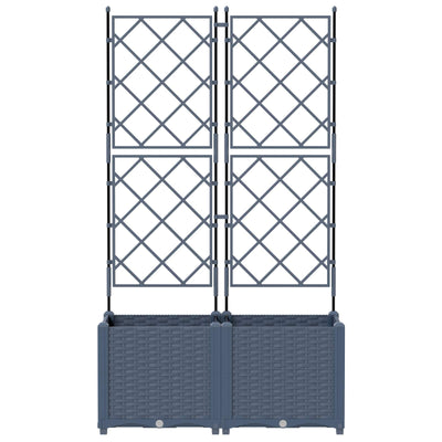 Vidaxxl pot de fleur de jardin 2 pcs gris 80 x 40 x 143 cm acier