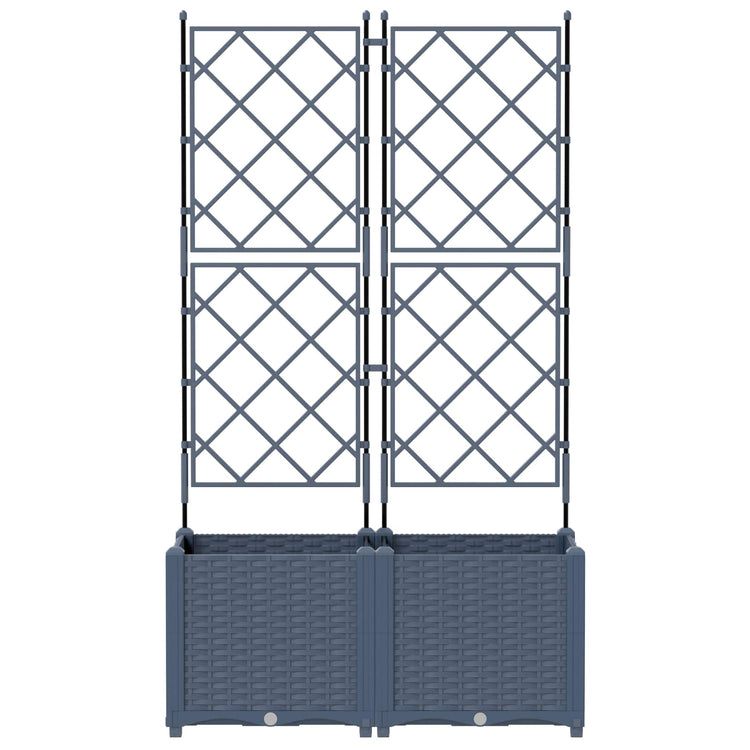 Vidaxxl pot de fleur de jardin 2 pcs gris 80 x 40 x 143 cm acier