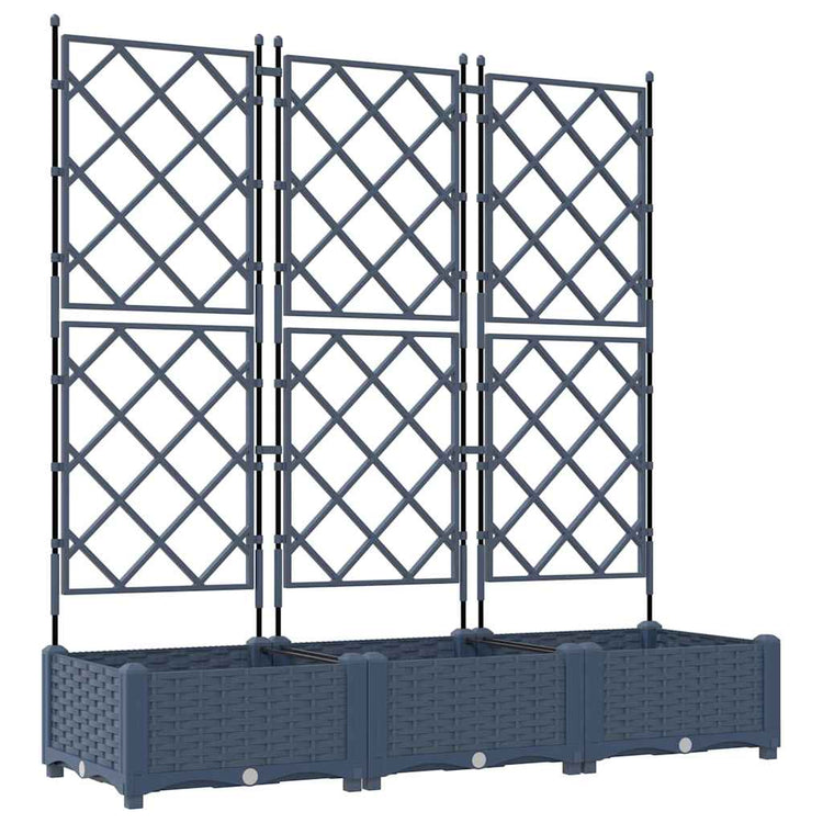 Vidaxxl pot de fleur de jardin 3 pcs gris 120 x 40 x 125,5 cm acier