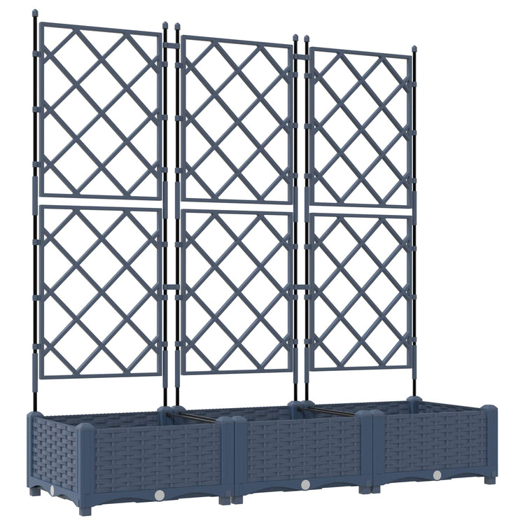 Vidaxxl pot de fleur de jardin 3 pcs gris 120 x 40 x 125,5 cm acier