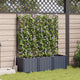 Vidaxxl pot de fleur de jardin 3 pcs gris 120 x 40 x 143 cm acier