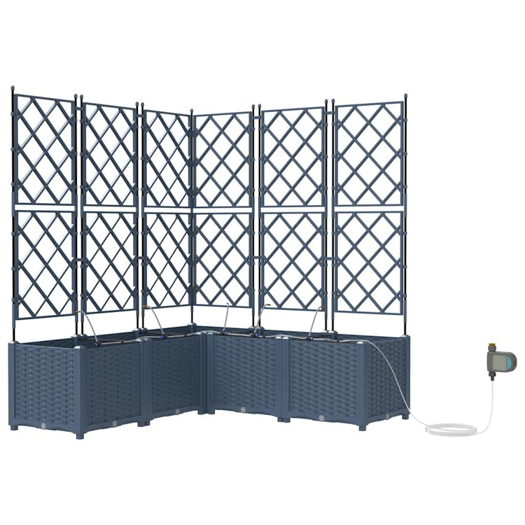 Vidaxxl pot de fleur de jardin 3 pcs gris 80 x 80 x 143 cm acier