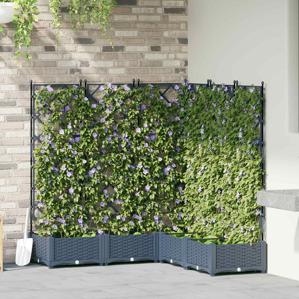 Vidaxxl pot de fleur de jardin 5 pcs gris 120 x 120 x 125,5 cm acier