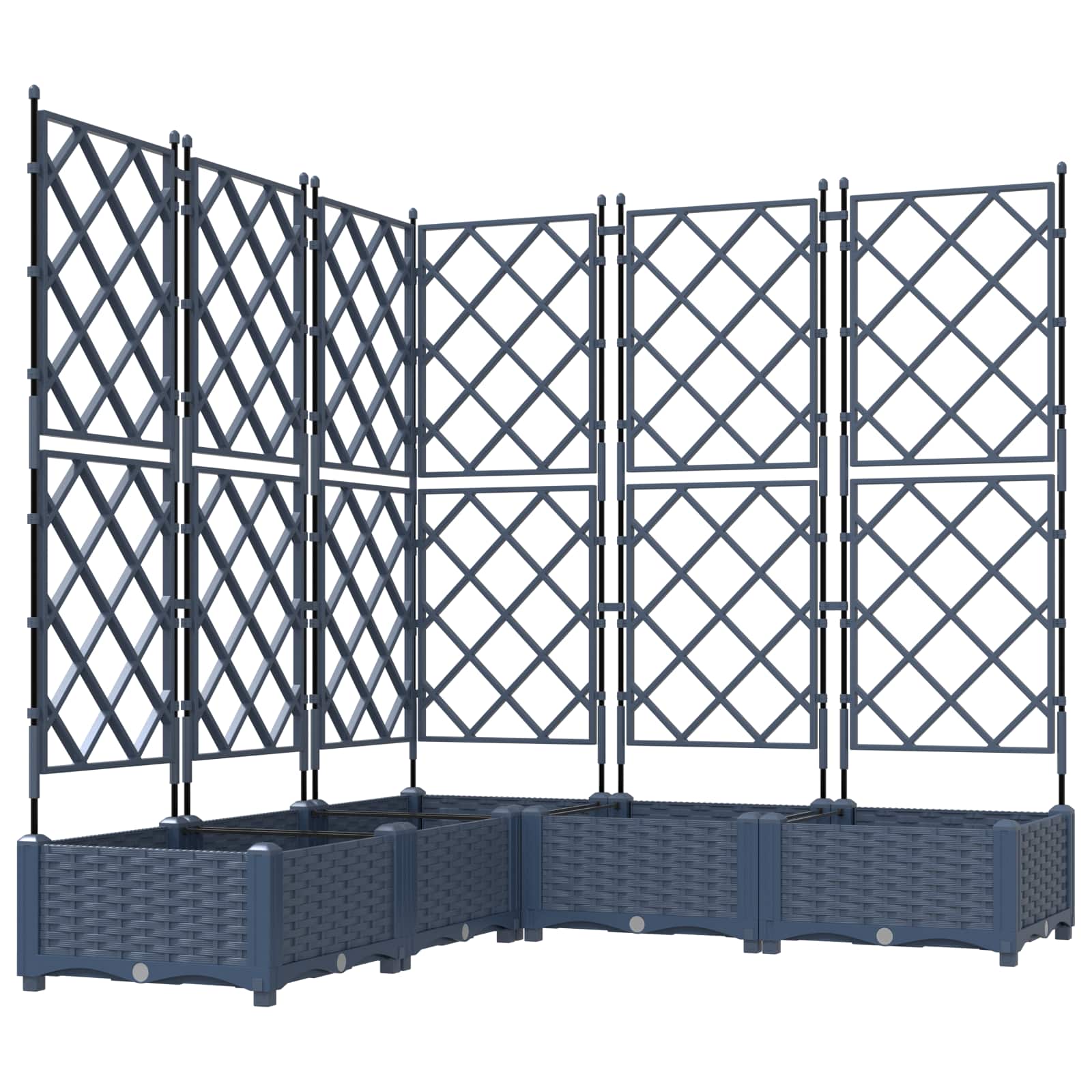 Vidaxxl pot de fleur de jardin 5 pcs gris 120 x 120 x 125,5 cm acier