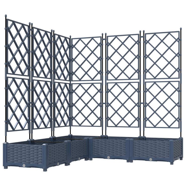 Vidaxxl pot de fleur de jardin 5 pcs gris 120 x 120 x 125,5 cm acier