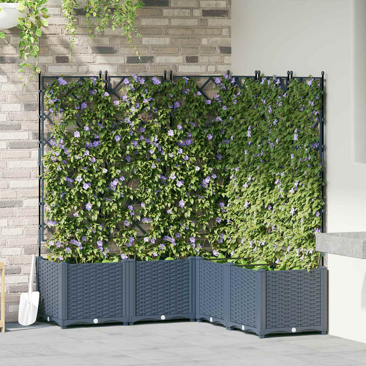 Vidaxxl pot de fleur de jardin 5 pcs gris 120 x 120 x 143 cm acier