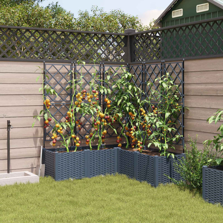 Vidaxxl pot de fleur de jardin 5 pcs gris 120 x 120 x 143 cm acier