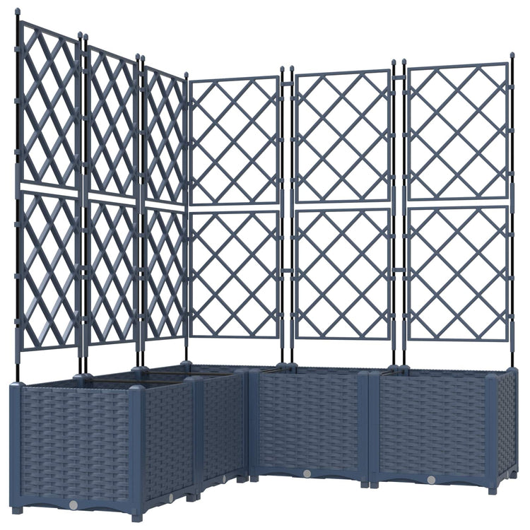 Vidaxxl pot de fleur de jardin 5 pcs gris 120 x 120 x 143 cm acier