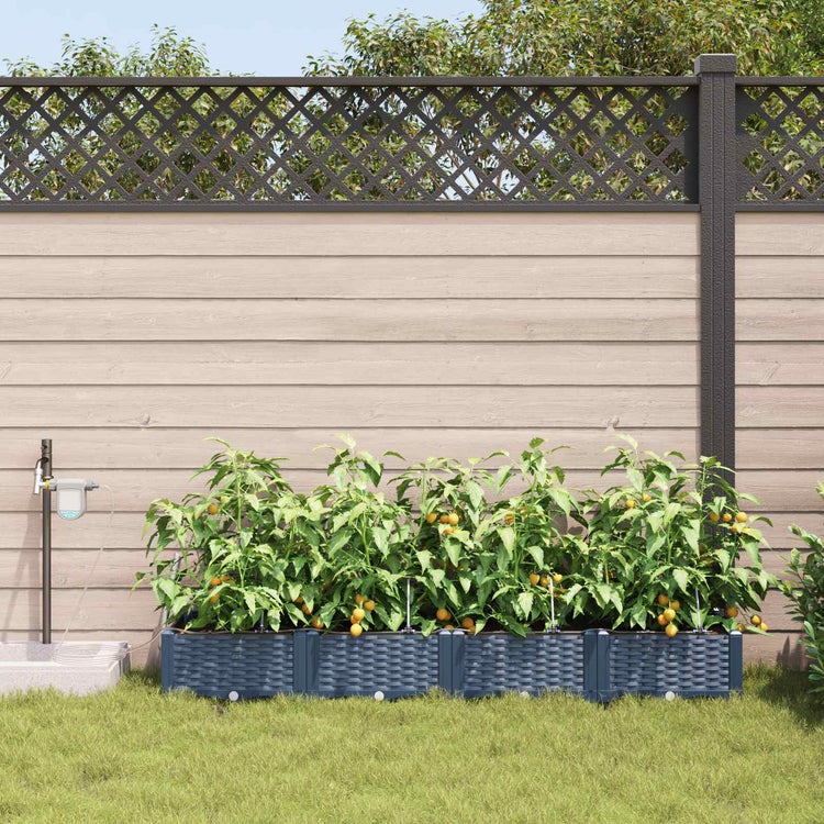 Vidaxxl pot de fleur de jardin 4 pcs gris 120 x 120 x 142 cm acier