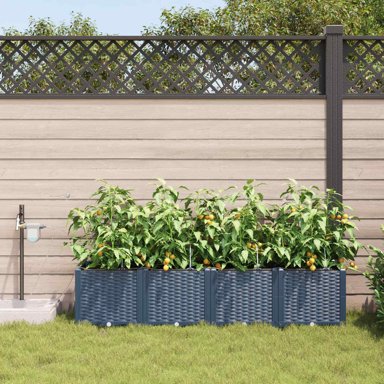 Vidaxxl pot de fleur de jardin 4 pcs gris 120 x 120 x 142 cm acier