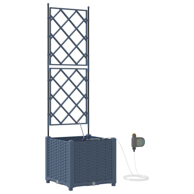 VidaXL pot de fleur de jardin gris 40 x 40 x 142 cm acier
