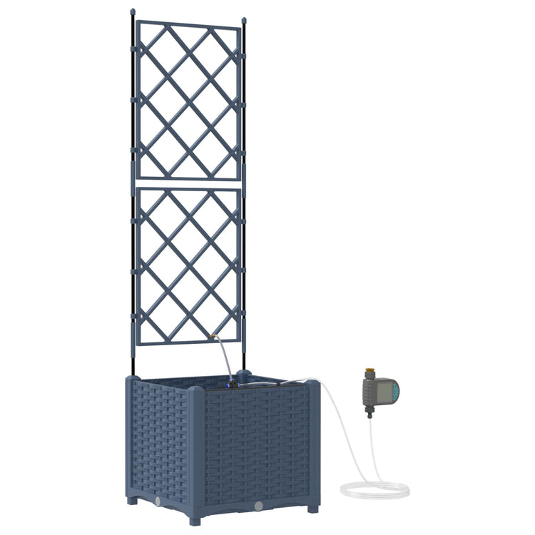 VidaXL pot de fleur de jardin gris 40 x 40 x 142 cm acier