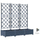 Vidaxxl pot de fleur de jardin 3 pcs gris 120 x 120 x 142 cm acier
