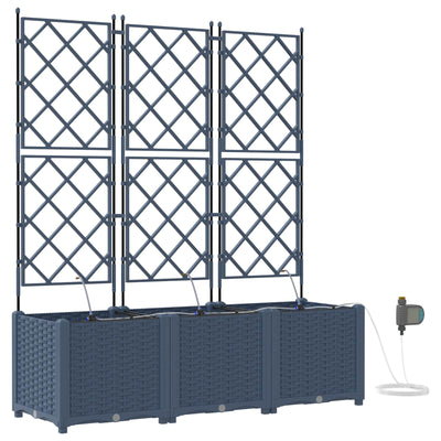 Vidaxxl pot de fleur de jardin 3 pcs gris 120 x 120 x 142 cm acier