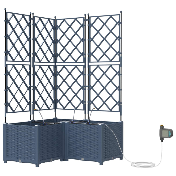 Vidaxxl pot de fleur de jardin 3 pcs gris 120 x 120 x 142 cm acier