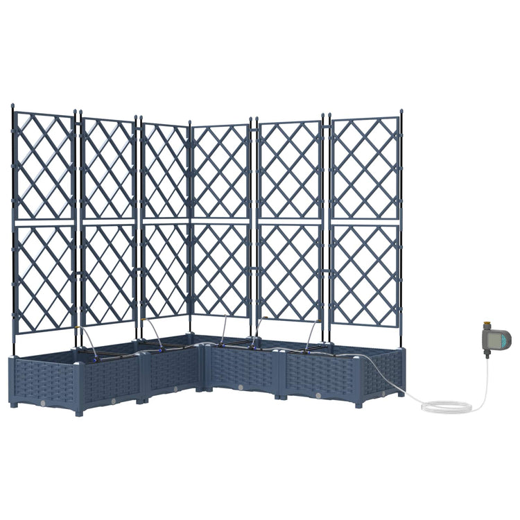 Vidaxxl pot de fleur de jardin 5 pcs gris 120 x 120 x 142 cm acier