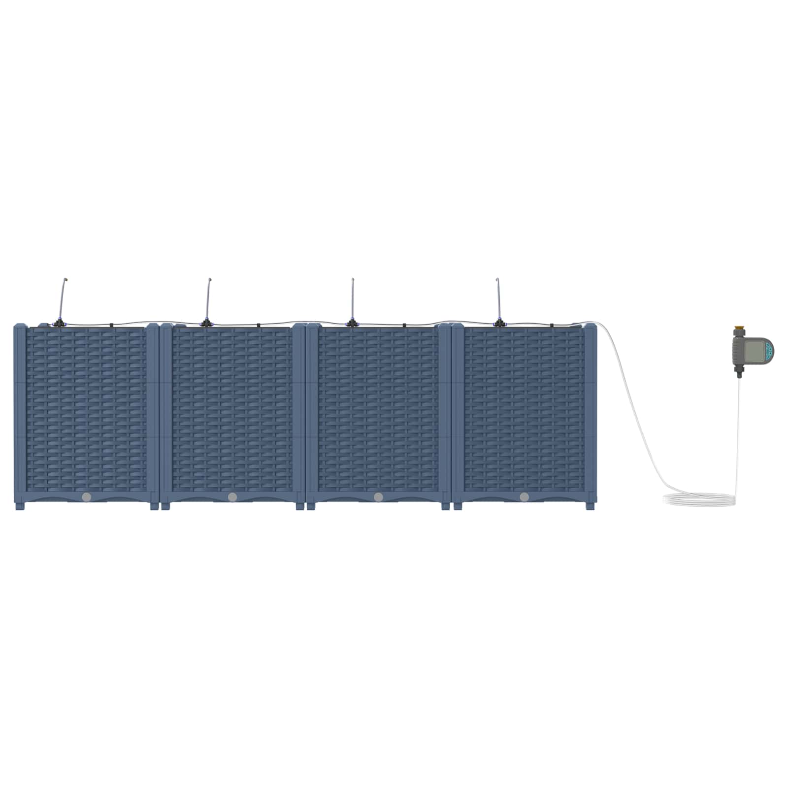Vidaxxl pot de fleur de jardin 4 pcs gris 120 x 120 x 142 cm acier