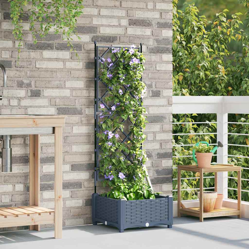 Vidaxxl pot de fleur de jardin gris clair 40 x 40 x 125,5 cm acier