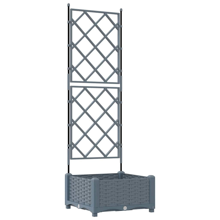 Vidaxxl pot de fleur de jardin gris clair 40 x 40 x 125,5 cm acier