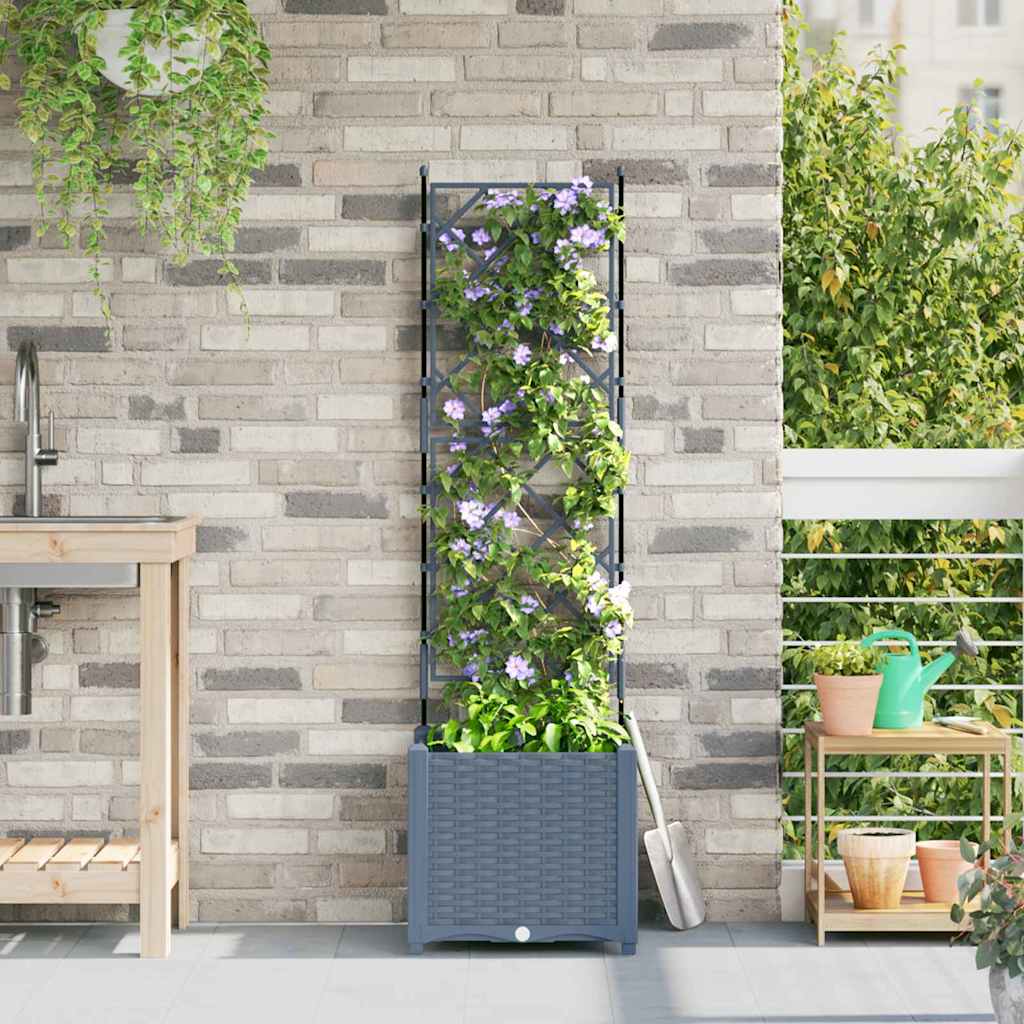 Vidaxxl pot de fleur de jardin gris clair 40 x 40 x 143 cm acier