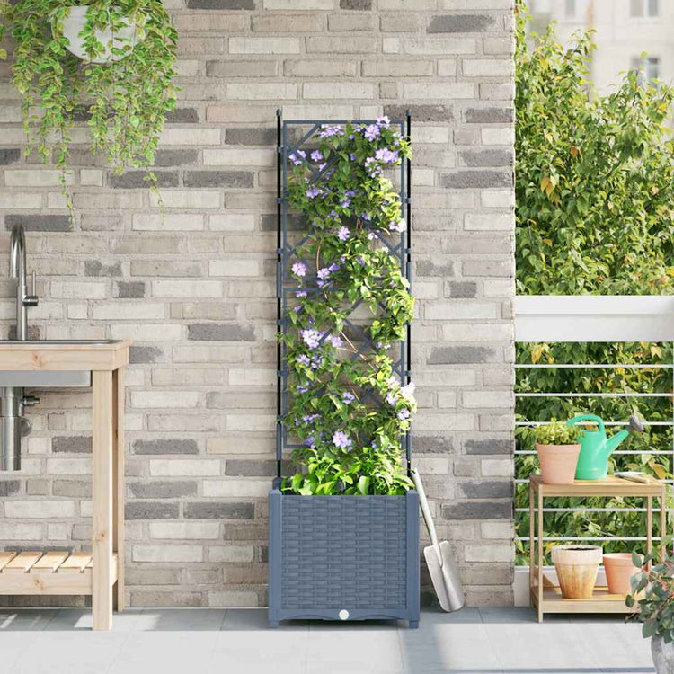 Vidaxxl pot de fleur de jardin gris clair 40 x 40 x 143 cm acier