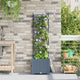 Vidaxxl pot de fleur de jardin gris clair 40 x 40 x 143 cm acier