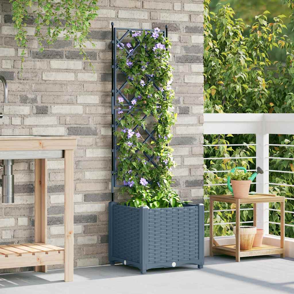 Vidaxxl pot de fleur de jardin gris clair 40 x 40 x 143 cm acier