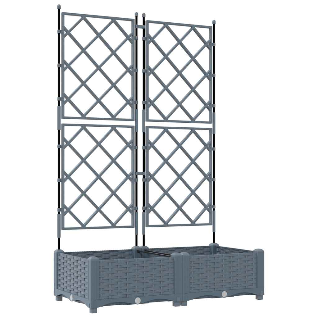 Vidaxxl pot de fleur de jardin 2 pcs gris clair 80 x 40 x 125,5 cm acier