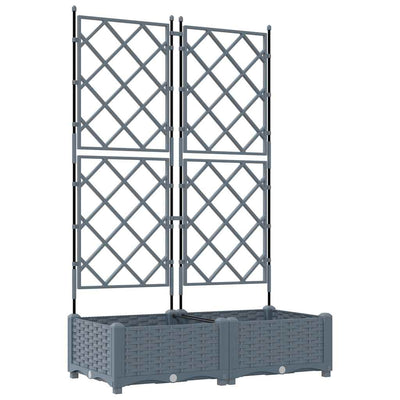 Vidaxxl pot de fleur de jardin 2 pcs gris clair 80 x 40 x 125,5 cm acier