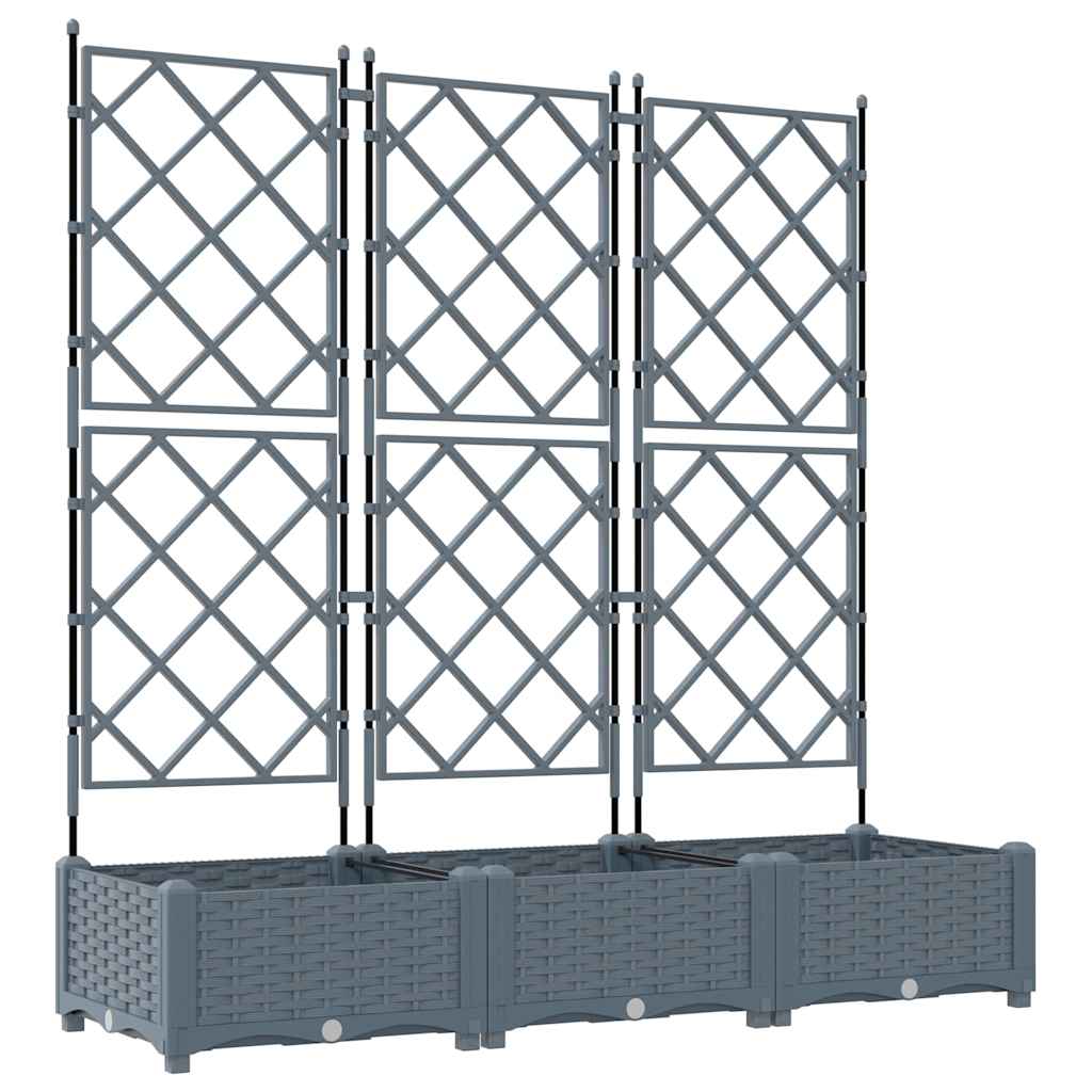 Vidaxxl pot de fleur de jardin 3 pcs gris clair 120 x 40 x 125,5 cm acier