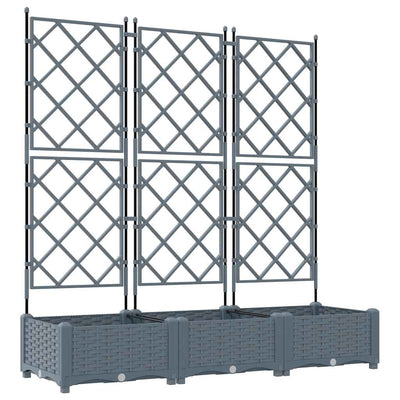 Vidaxxl pot de fleur de jardin 3 pcs gris clair 120 x 40 x 125,5 cm acier