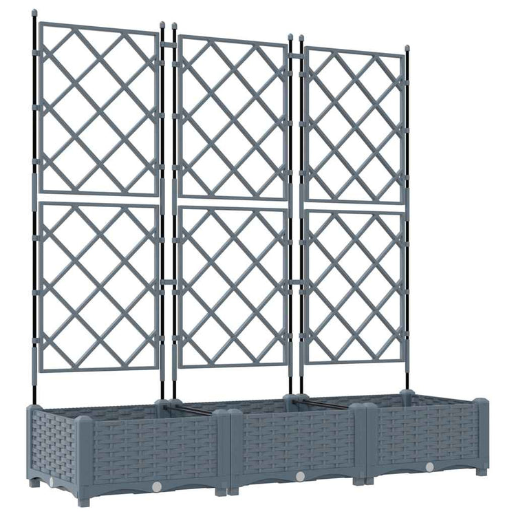 Vidaxxl pot de fleur de jardin 3 pcs gris clair 120 x 40 x 125,5 cm acier