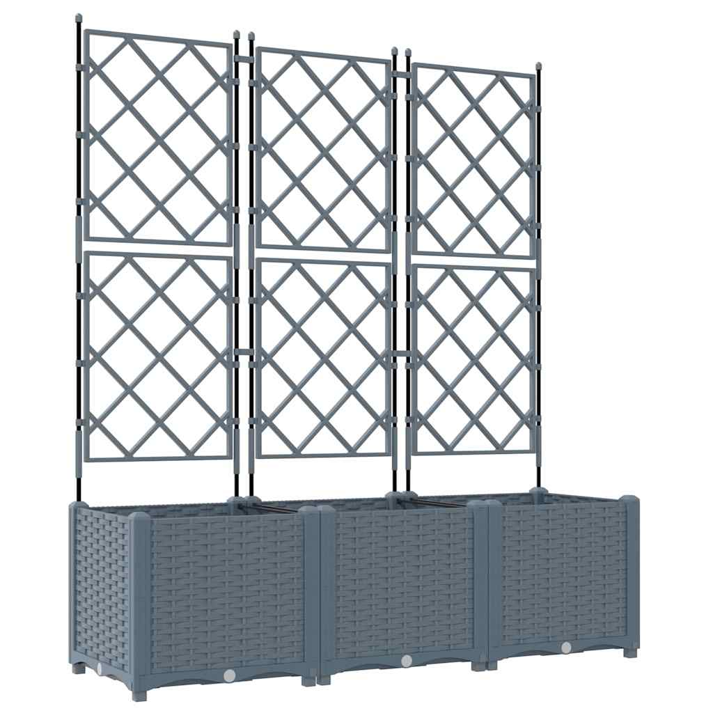 Vidaxxl pot de fleur de jardin 3 pcs gris clair 120 x 40 x 143 cm acier