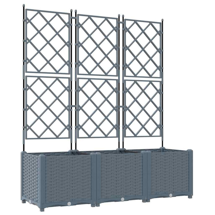 Vidaxxl pot de fleur de jardin 3 pcs gris clair 120 x 40 x 143 cm acier