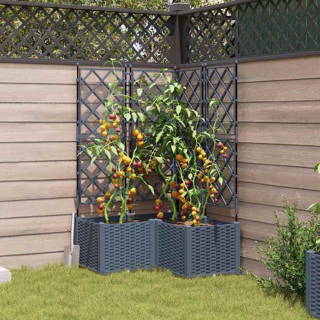 Vidaxl pot de fleur de jardin 3 pcs gris clair 80 x 80 x 143 cm acier