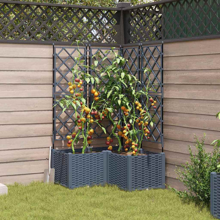 Vidaxl pot de fleur de jardin 3 pcs gris clair 80 x 80 x 143 cm acier