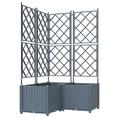 Vidaxl pot de fleur de jardin 3 pcs gris clair 80 x 80 x 143 cm acier