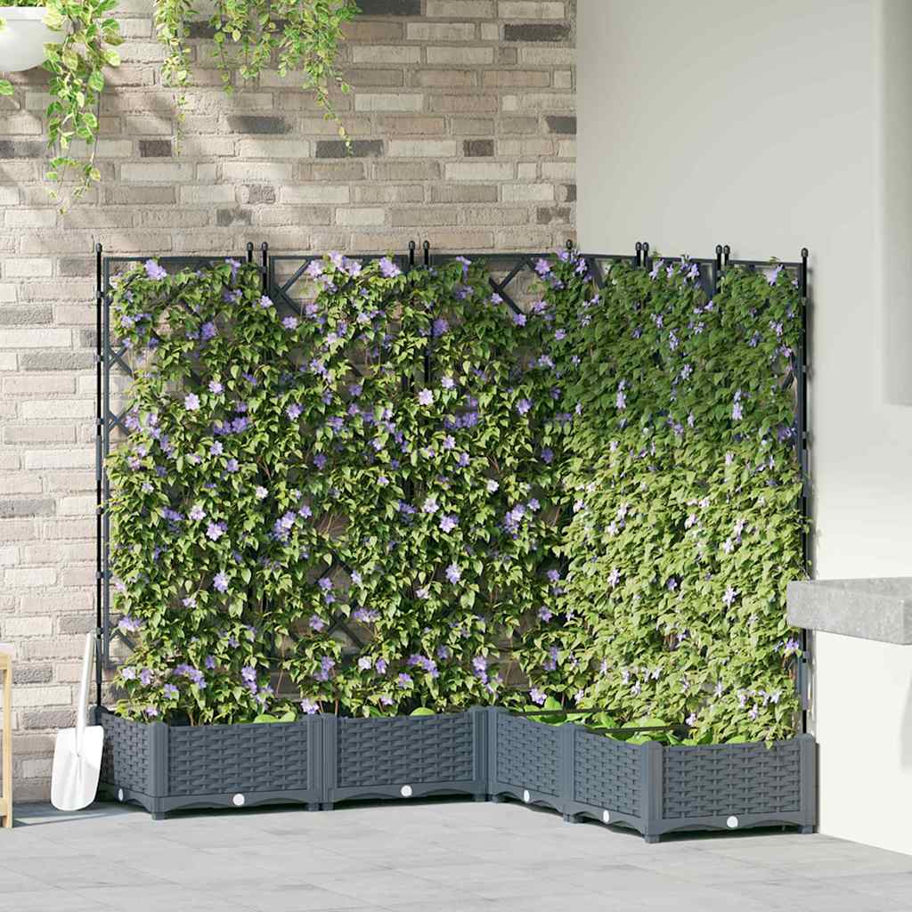 Vidaxxl pot de fleur de jardin 5 pcs gris clair 120 x 120 x 125,5 cm acier