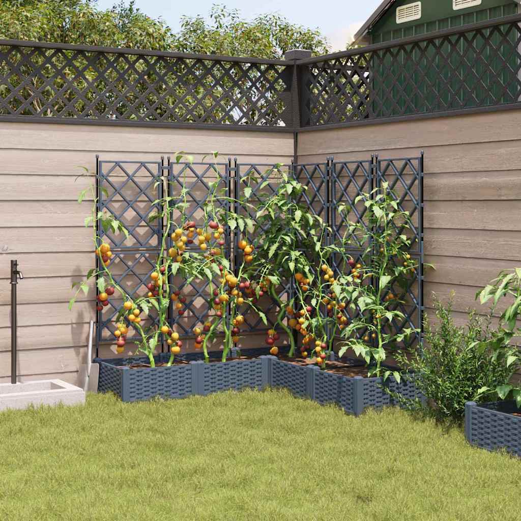 Vidaxxl pot de fleur de jardin 5 pcs gris clair 120 x 120 x 125,5 cm acier