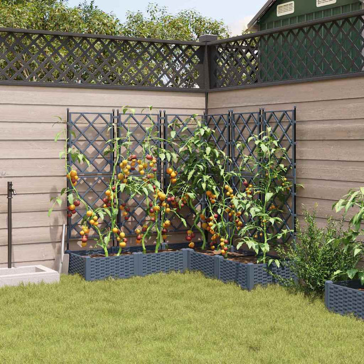 Vidaxxl pot de fleur de jardin 5 pcs gris clair 120 x 120 x 125,5 cm acier
