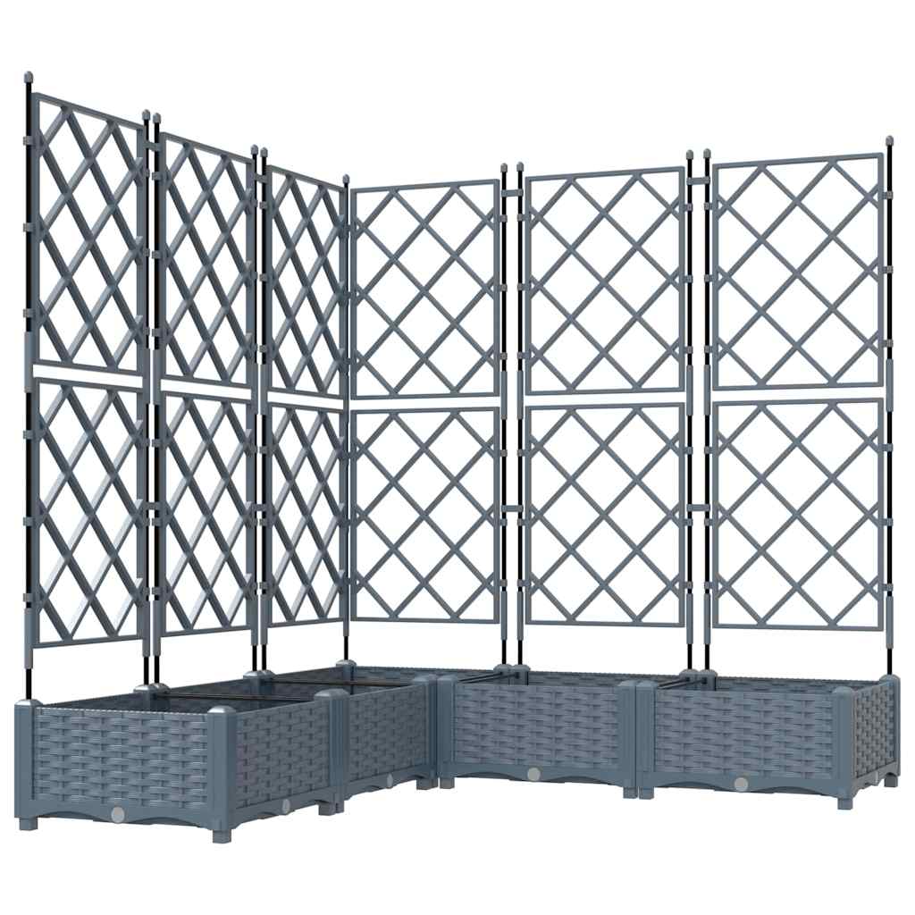 Vidaxxl pot de fleur de jardin 5 pcs gris clair 120 x 120 x 125,5 cm acier