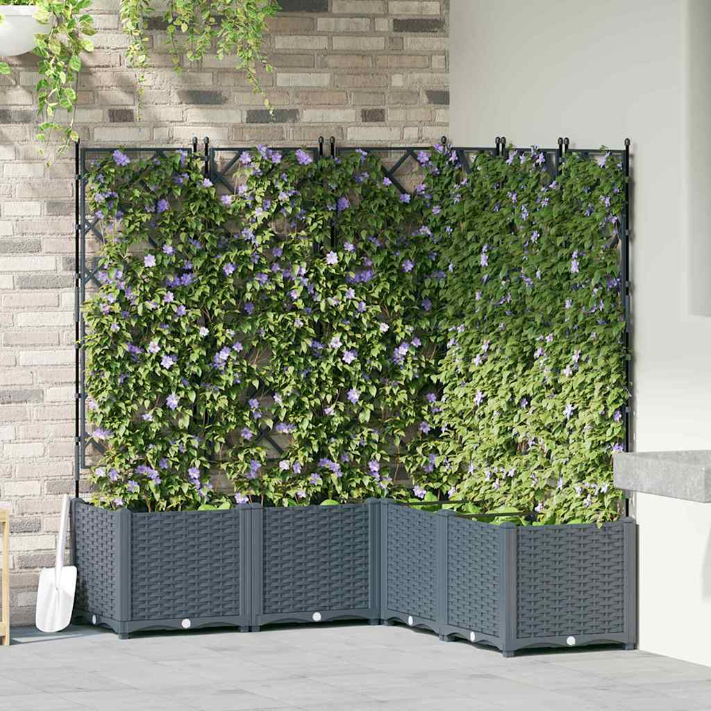 Vidaxxl pot de fleur de jardin 5 pcs gris clair 120 x 120 x 143 cm acier