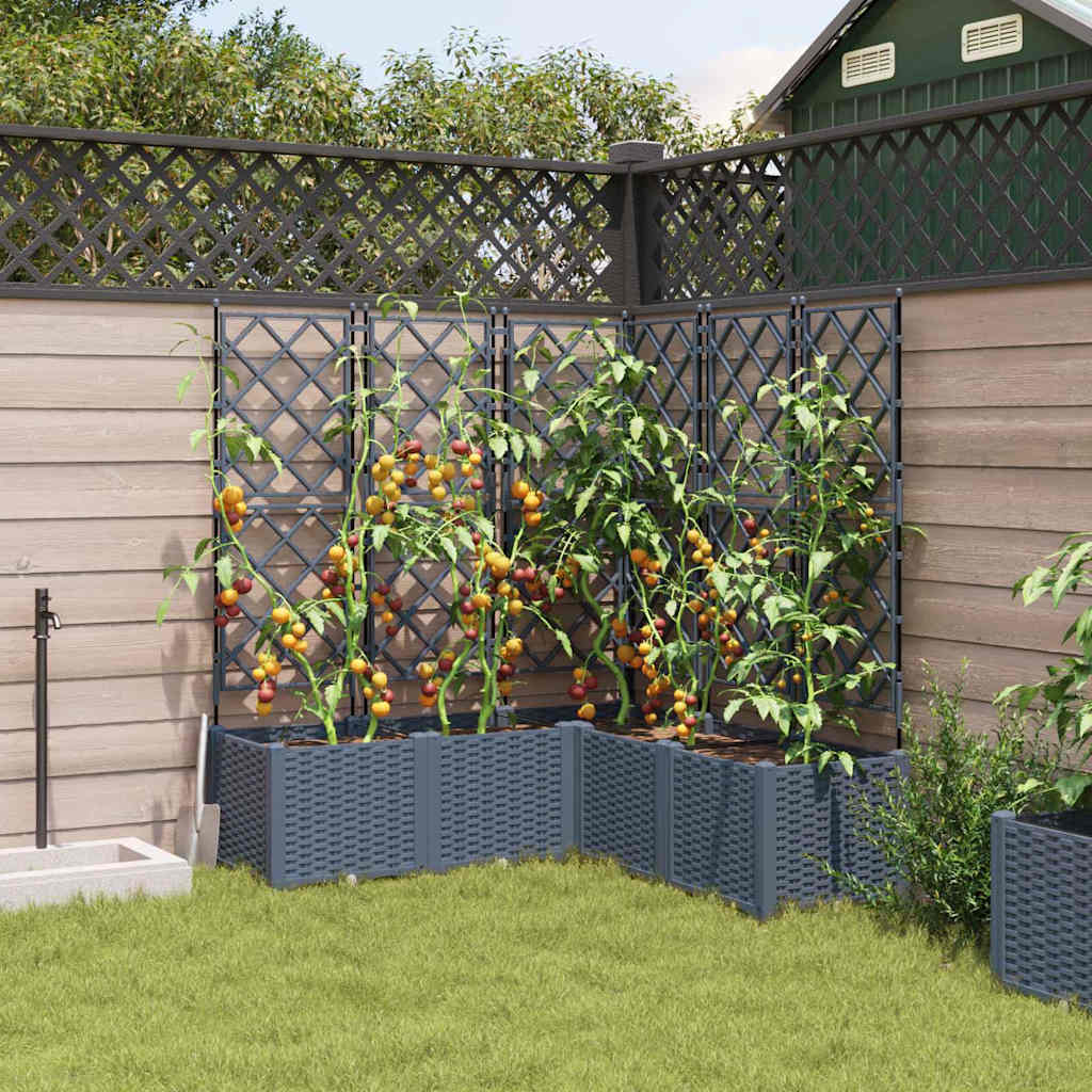 Vidaxxl pot de fleur de jardin 5 pcs gris clair 120 x 120 x 143 cm acier