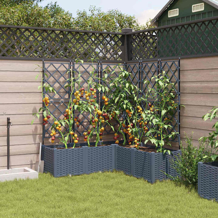 Vidaxxl pot de fleur de jardin 5 pcs gris clair 120 x 120 x 143 cm acier