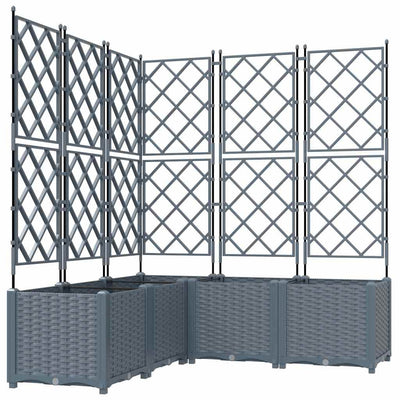 Vidaxxl pot de fleur de jardin 5 pcs gris clair 120 x 120 x 143 cm acier