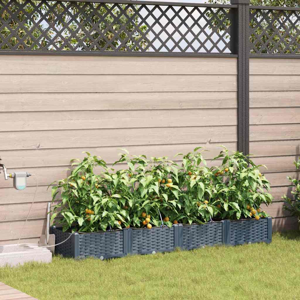 VidaXL pot de fleur de jardin 4 pcs acier gris clair